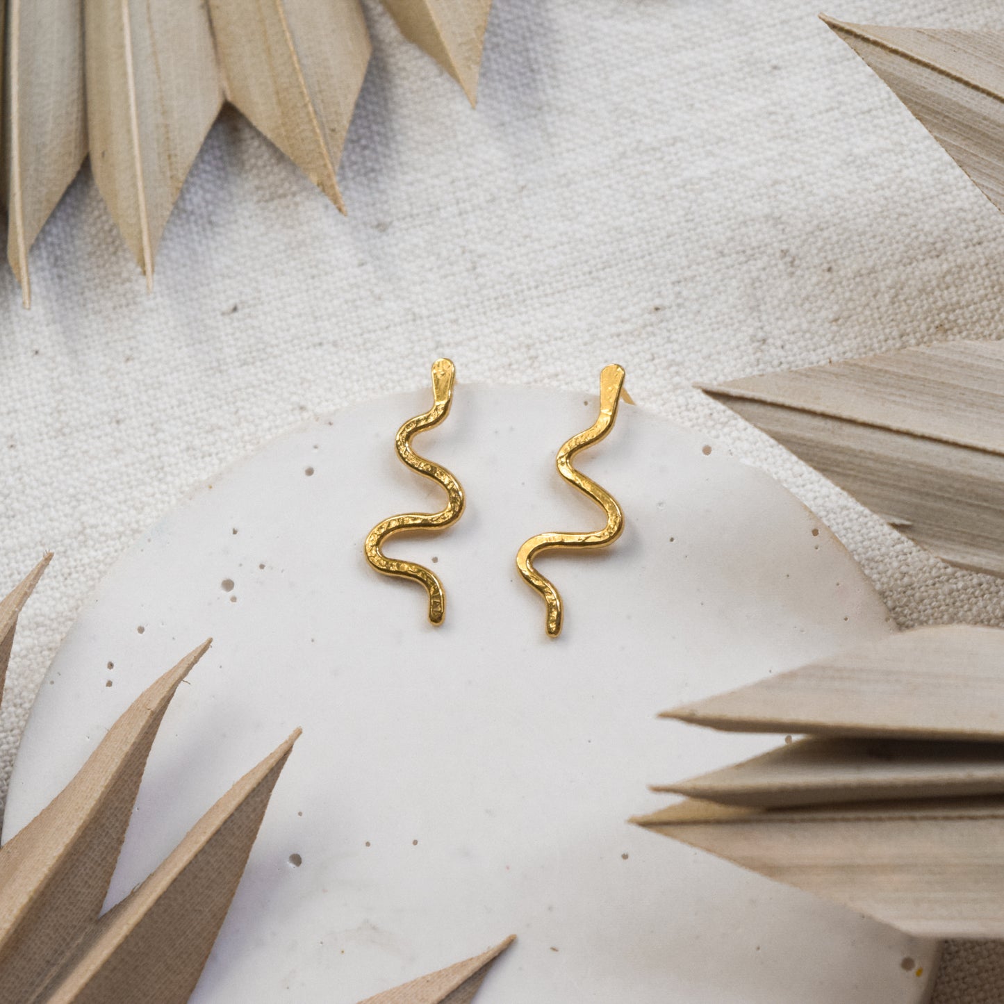 Gold Serpent Earrings