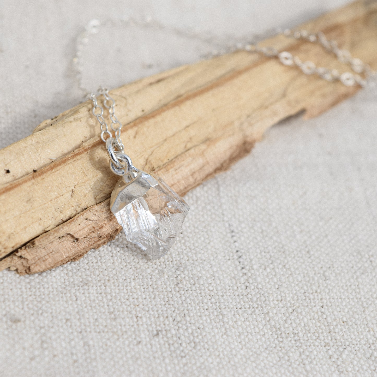Silver Quartz Crystal Necklace